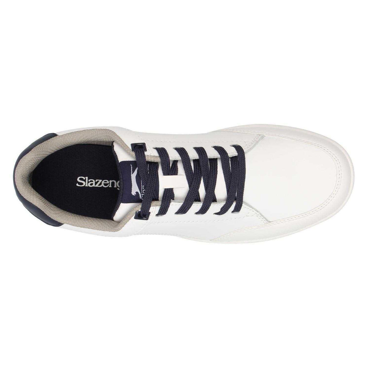 White - Side - Slazenger Mens Leather Casual Golf Shoes