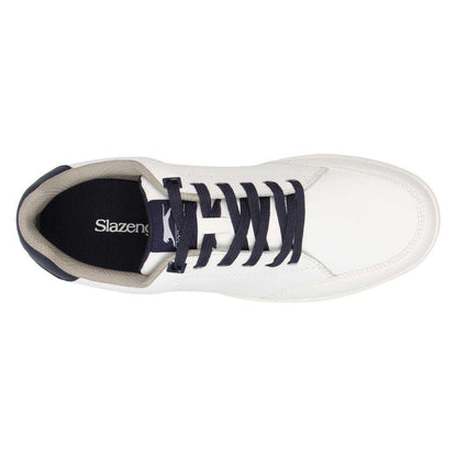 White - Side - Slazenger Mens Leather Casual Golf Shoes