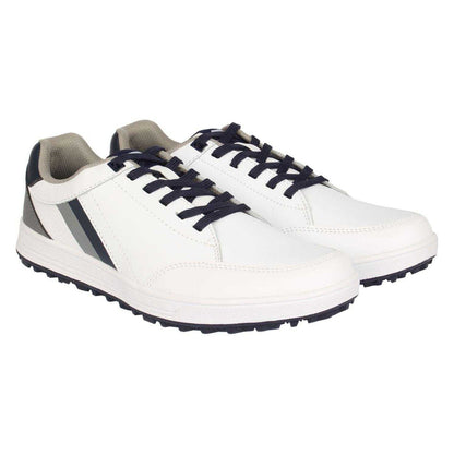 White - Pack Shot - Slazenger Mens Leather Casual Golf Shoes
