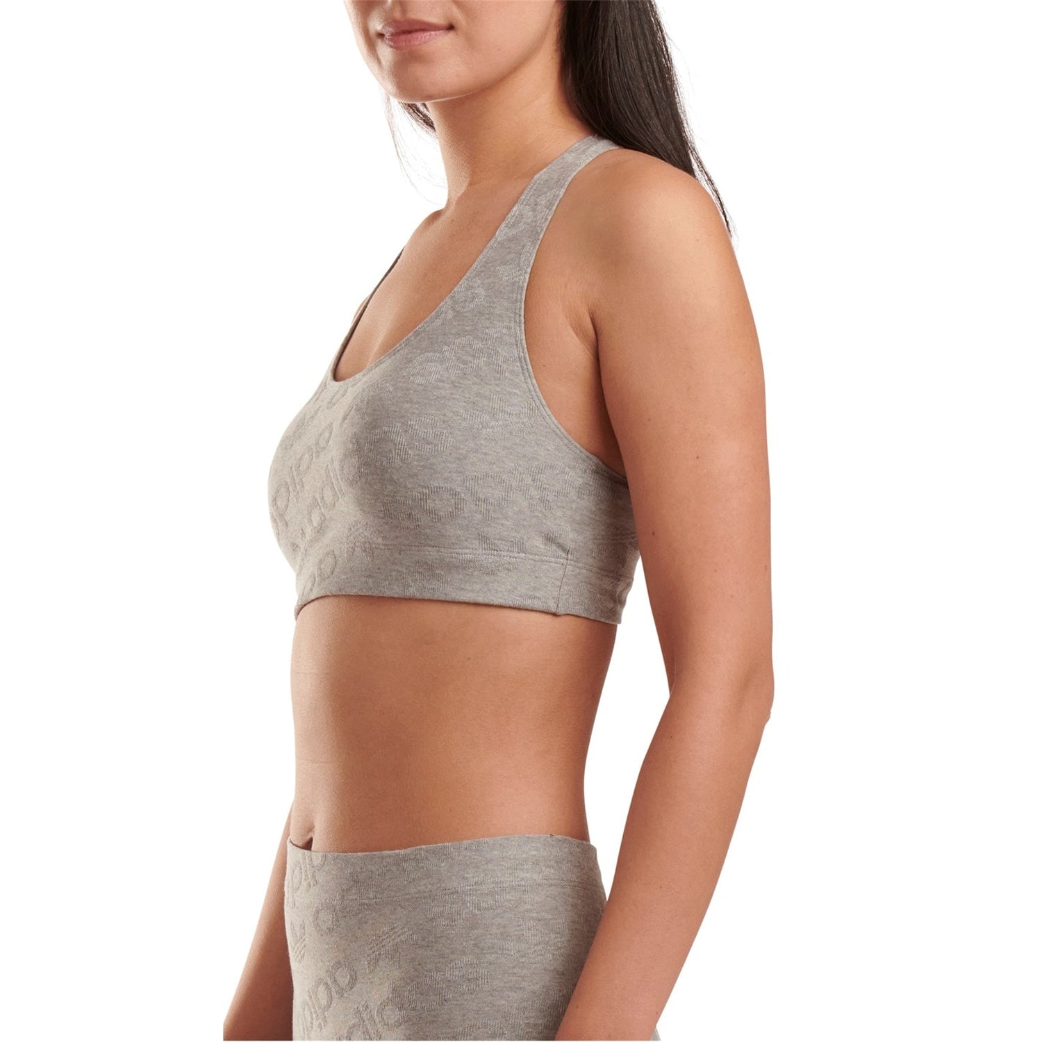Medium Heather Grey - Side - Adidas Womens-Ladies Terrot Flex Crop Top