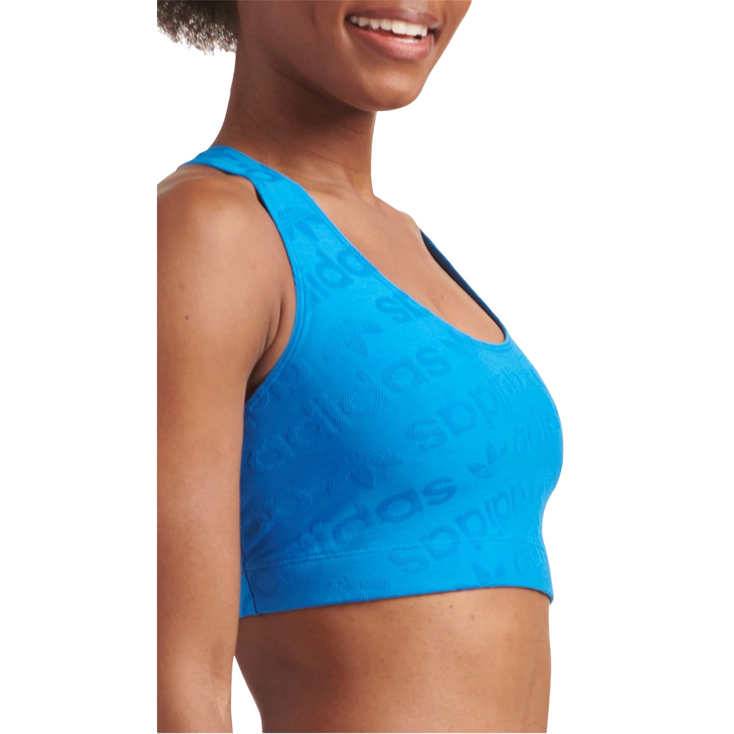 Blue - Side - Adidas Womens-Ladies Terrot Flex Crop Top