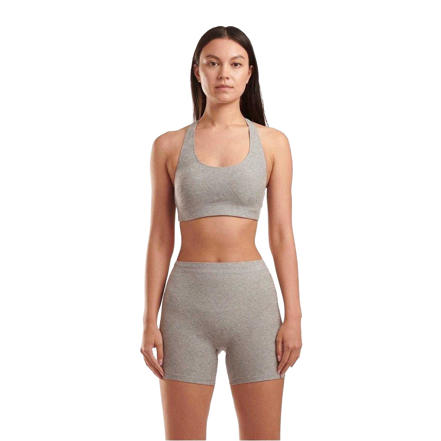 Medium Heather Grey - Front - Adidas Womens-Ladies Terrot Flex Crop Top