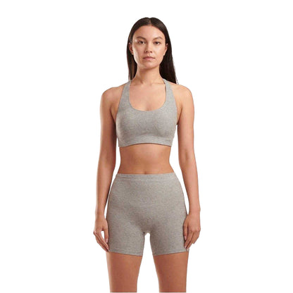 Medium Heather Grey - Front - Adidas Womens-Ladies Terrot Flex Crop Top