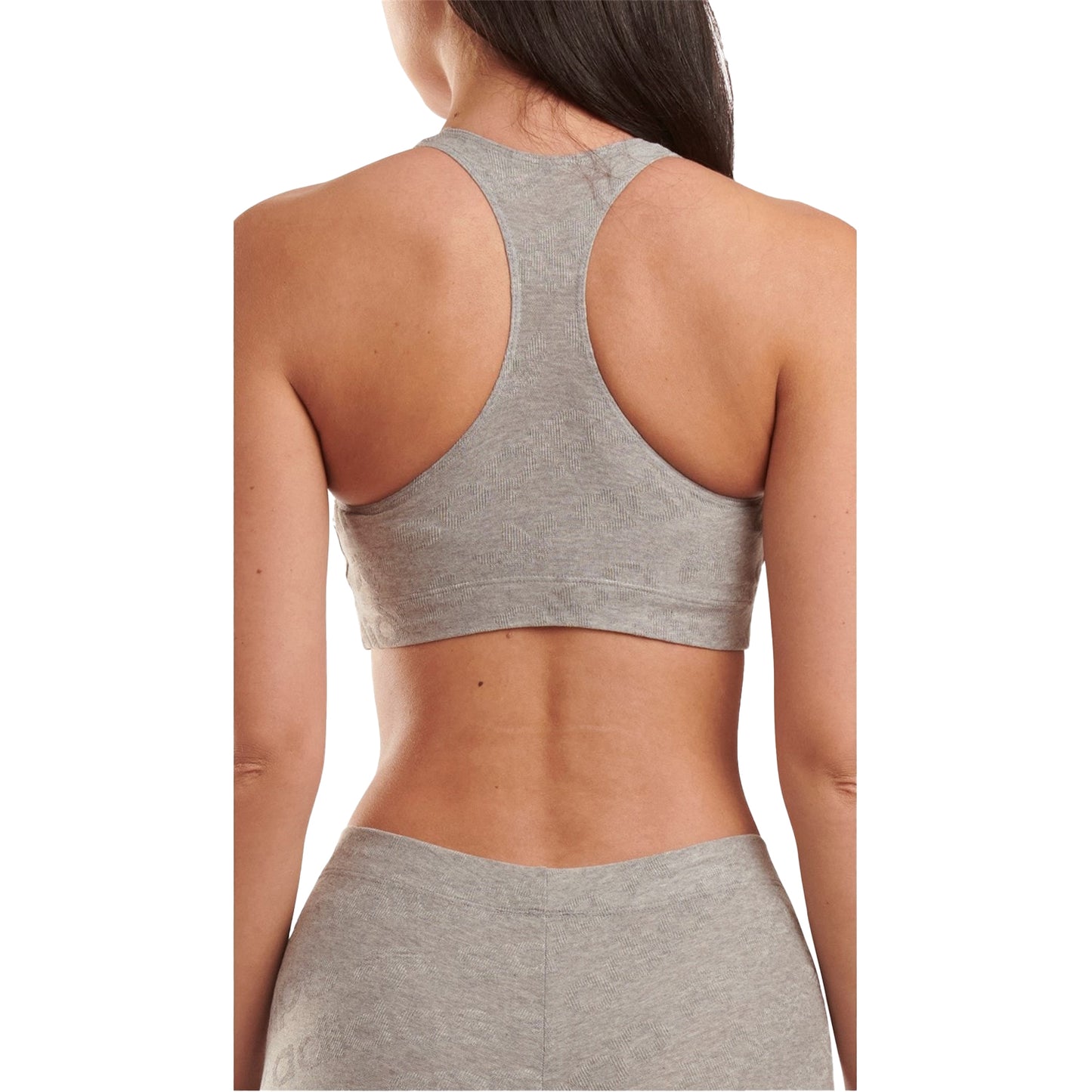 Medium Heather Grey - Back - Adidas Womens-Ladies Terrot Flex Crop Top