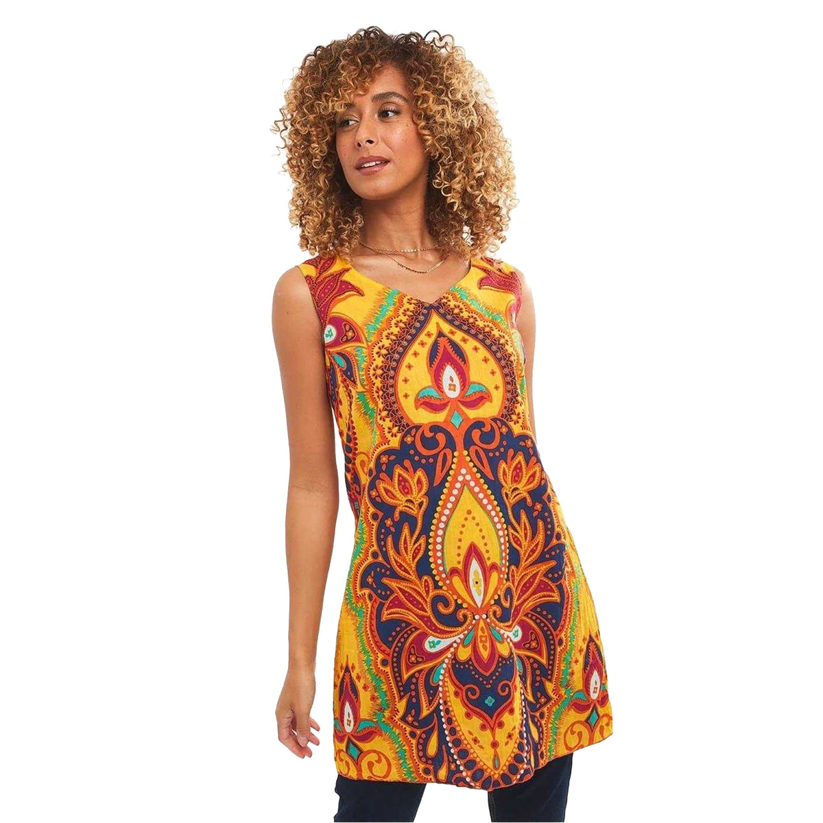 Yellow - Lifestyle - Joe Browns Womens-Ladies Standout Reversible Sleeveless Tunic