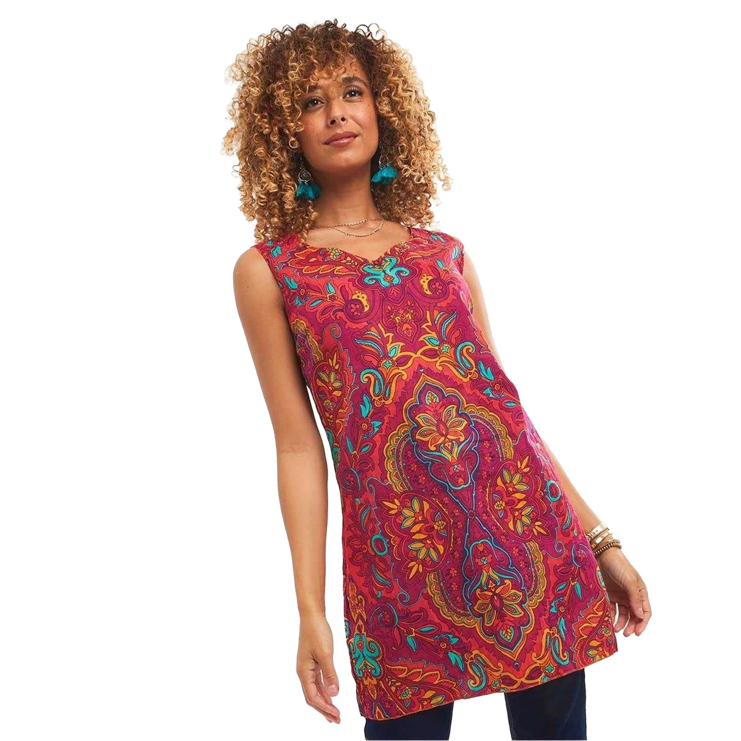 Yellow - Pack Shot - Joe Browns Womens-Ladies Standout Reversible Sleeveless Tunic