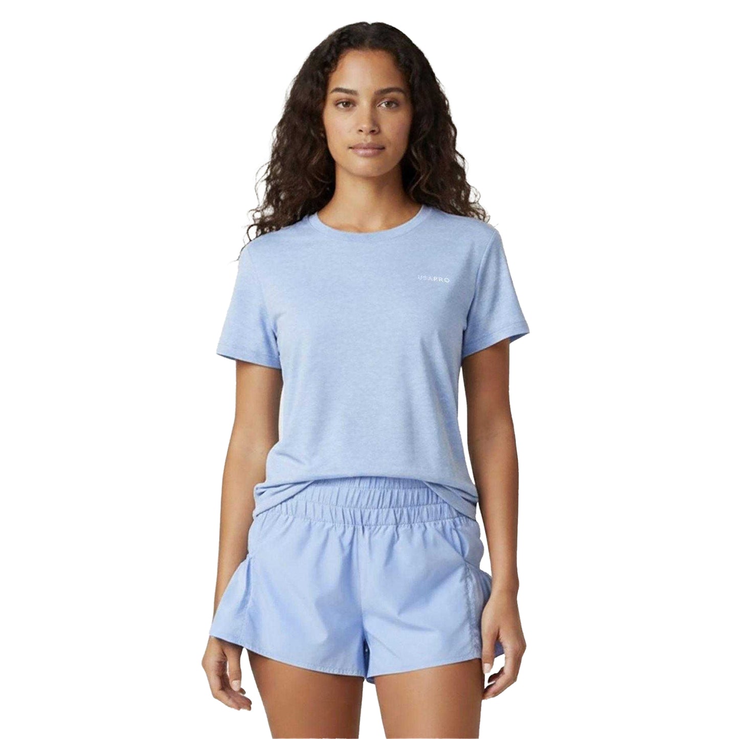 Brunnera Blue - Side - USA Pro Womens-Ladies Tech C Polyester T-Shirt