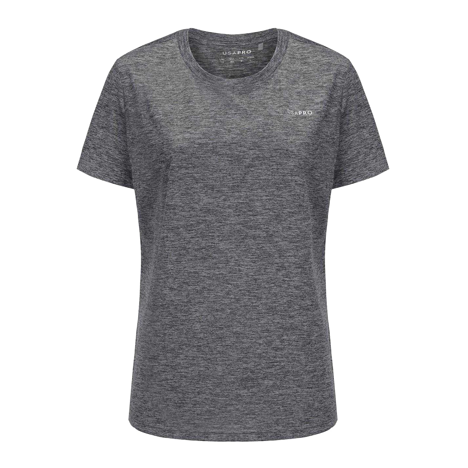 Charcoal - Front - USA Pro Womens-Ladies Tech C Polyester T-Shirt