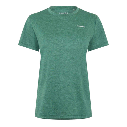 Forest Green - Front - USA Pro Womens-Ladies Tech C Polyester T-Shirt