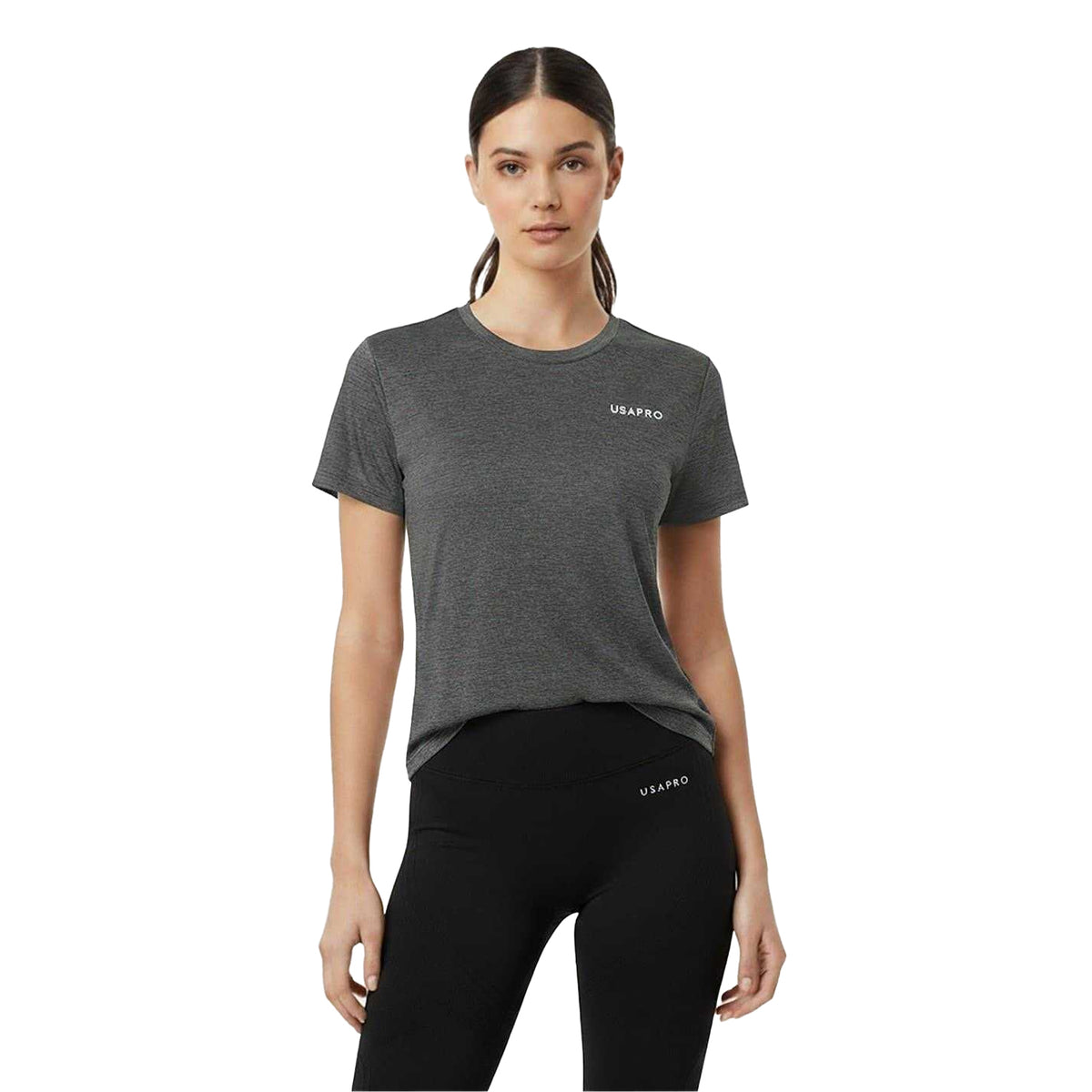 Army Khaki - Side - USA Pro Womens-Ladies Tech C Polyester T-Shirt