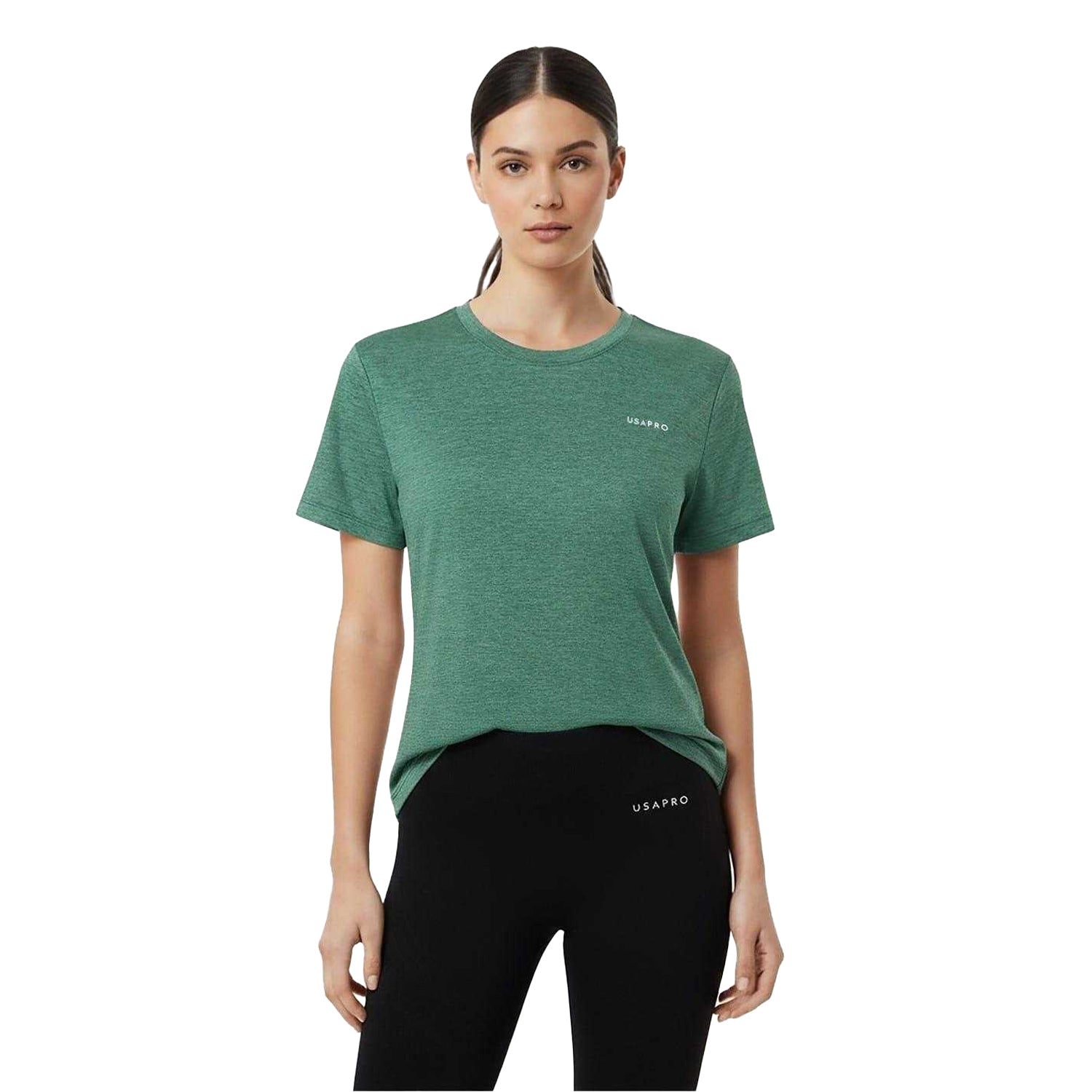 Forest Green - Side - USA Pro Womens-Ladies Tech C Polyester T-Shirt