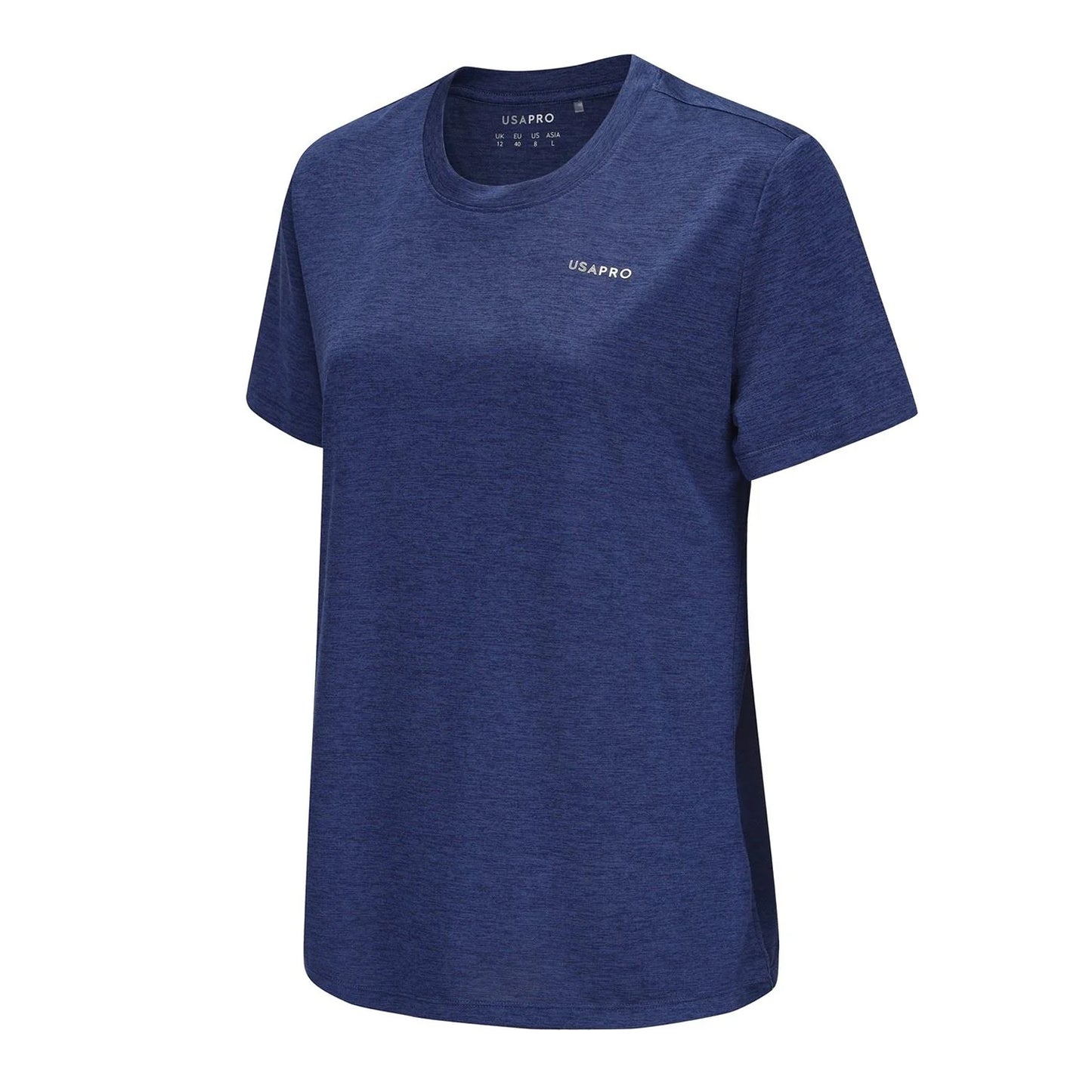 Navy - Side - USA Pro Womens-Ladies Tech C Polyester T-Shirt