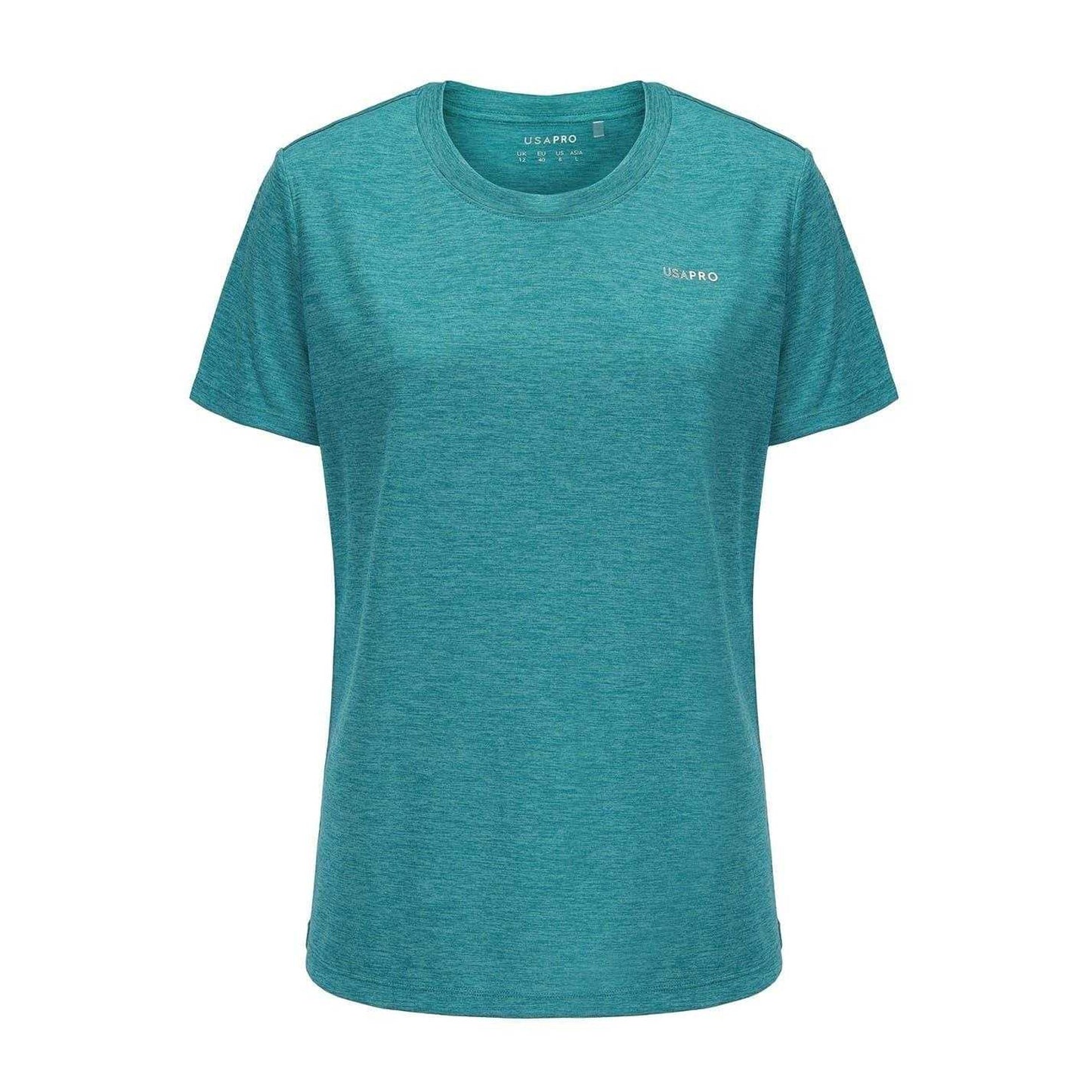Teal - Front - USA Pro Womens-Ladies Tech C Polyester T-Shirt