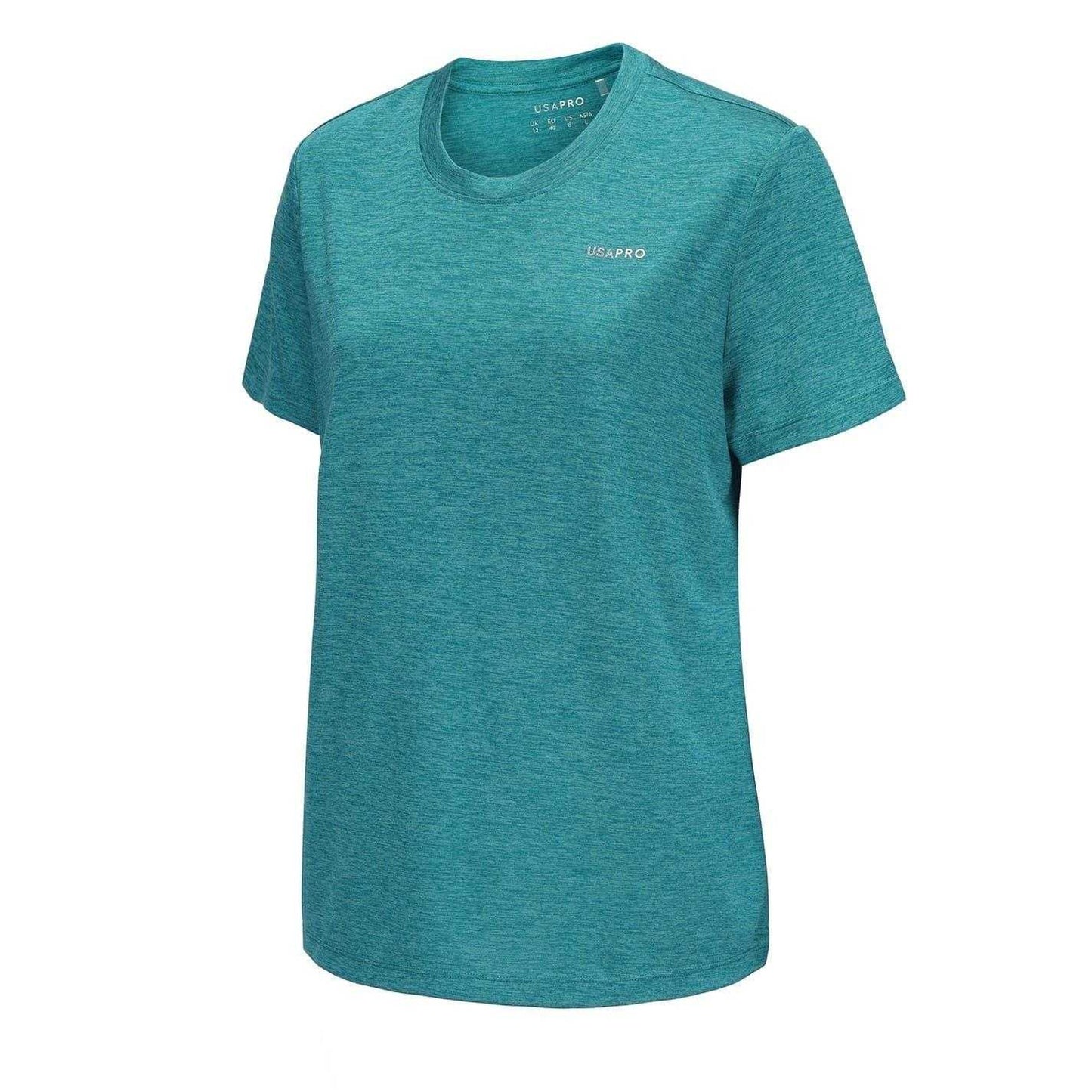 Teal - Side - USA Pro Womens-Ladies Tech C Polyester T-Shirt