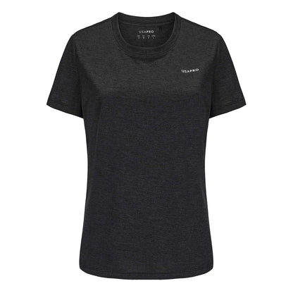 Black - Front - USA Pro Womens-Ladies Tech C Polyester T-Shirt
