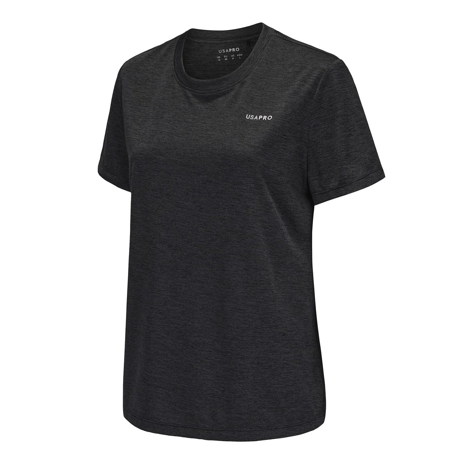 Black - Side - USA Pro Womens-Ladies Tech C Polyester T-Shirt