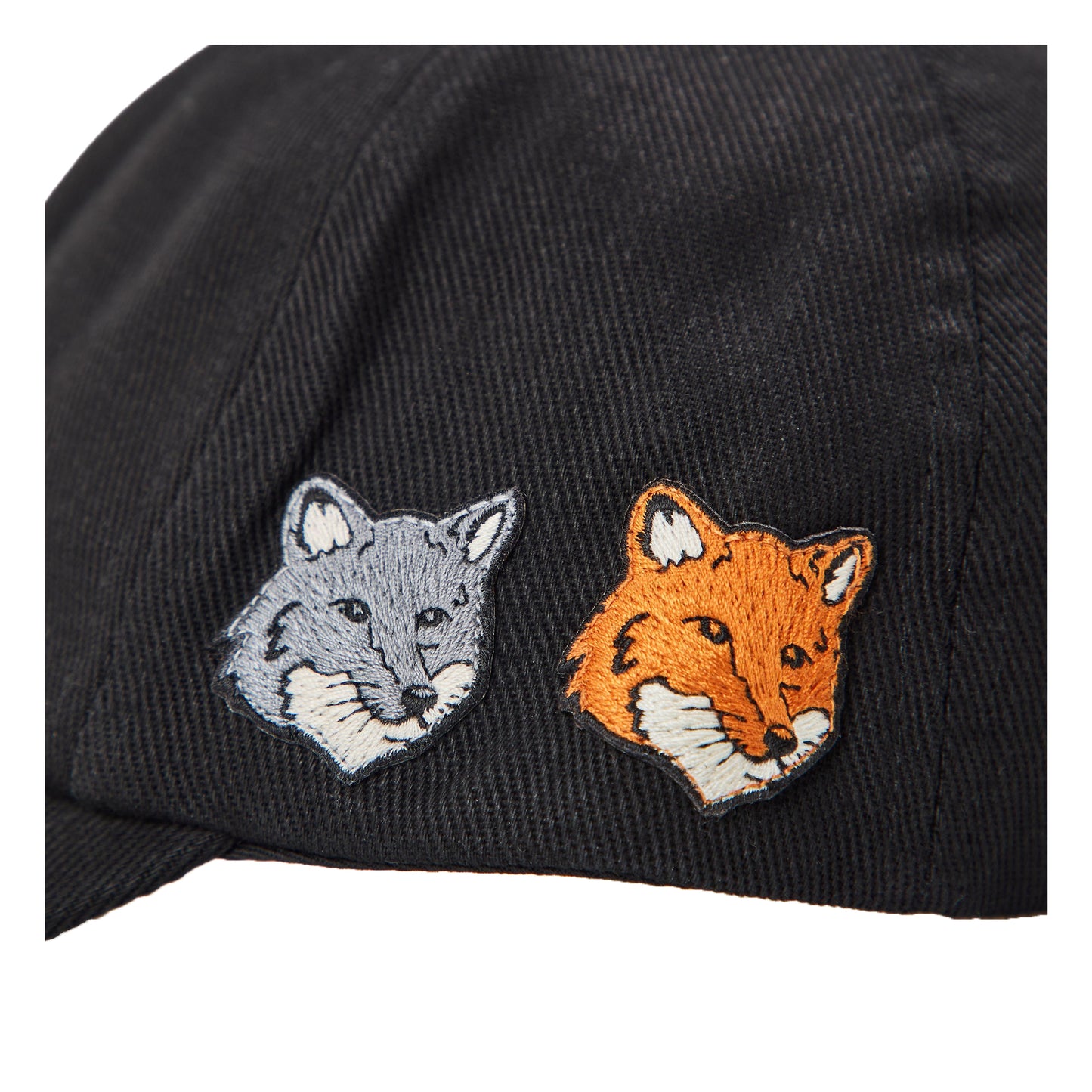 Anthracite - Side - Maison Kitsuné Mens Double Fox Head Baseball Cap