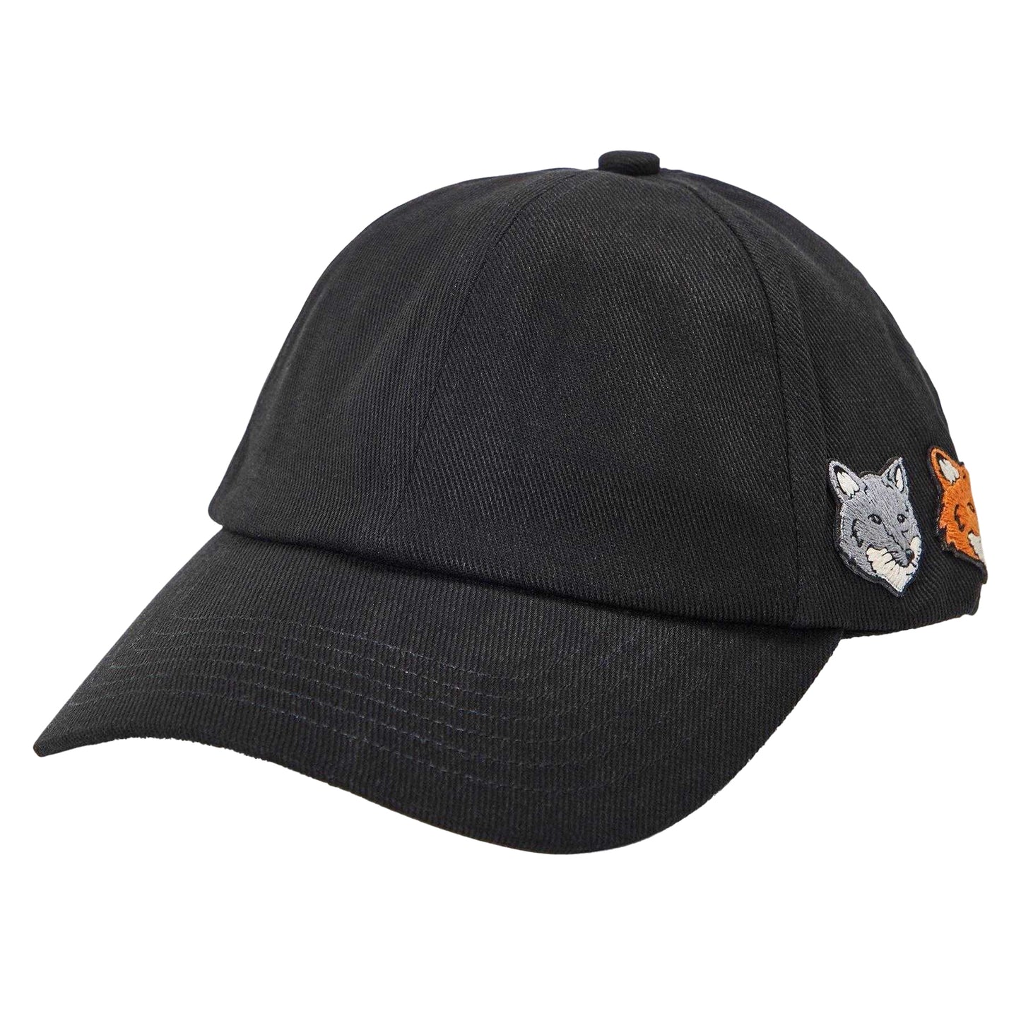 Anthracite - Front - Maison Kitsuné Mens Double Fox Head Baseball Cap