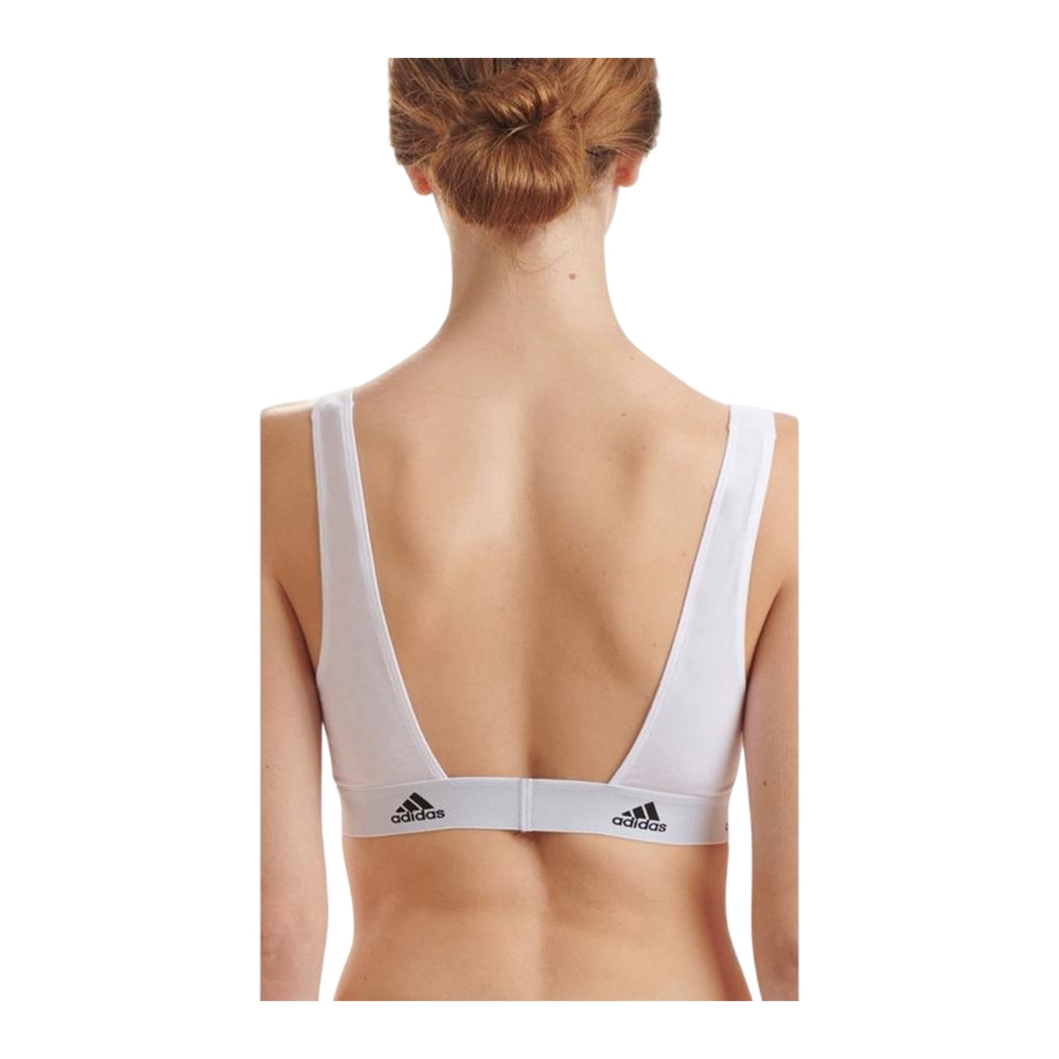 White - Back - Adidas Womens-Ladies Cotton Scoop Neck Comfort Bralette