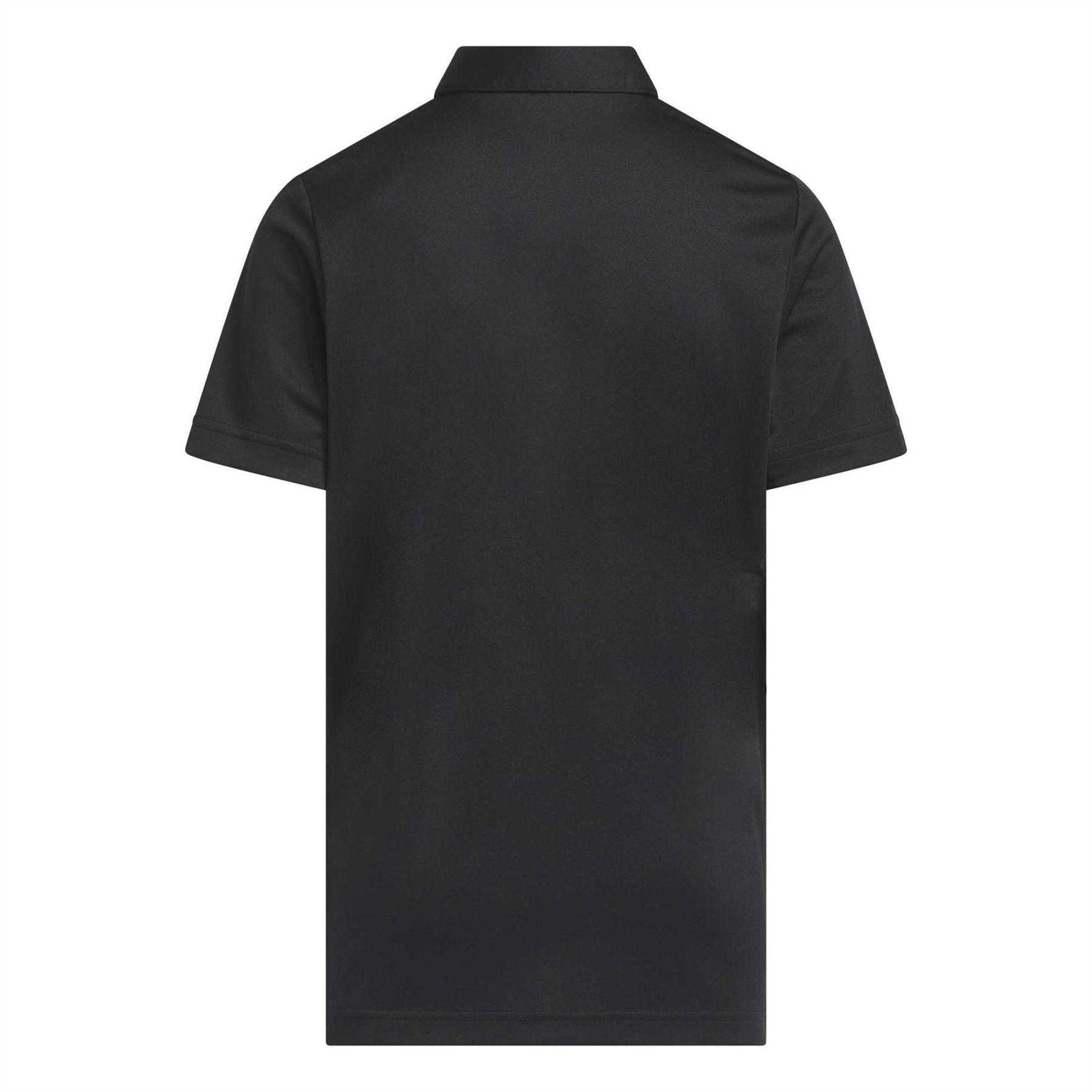 Black - Back - Adidas Boys 3 Stripes Polo Shirt