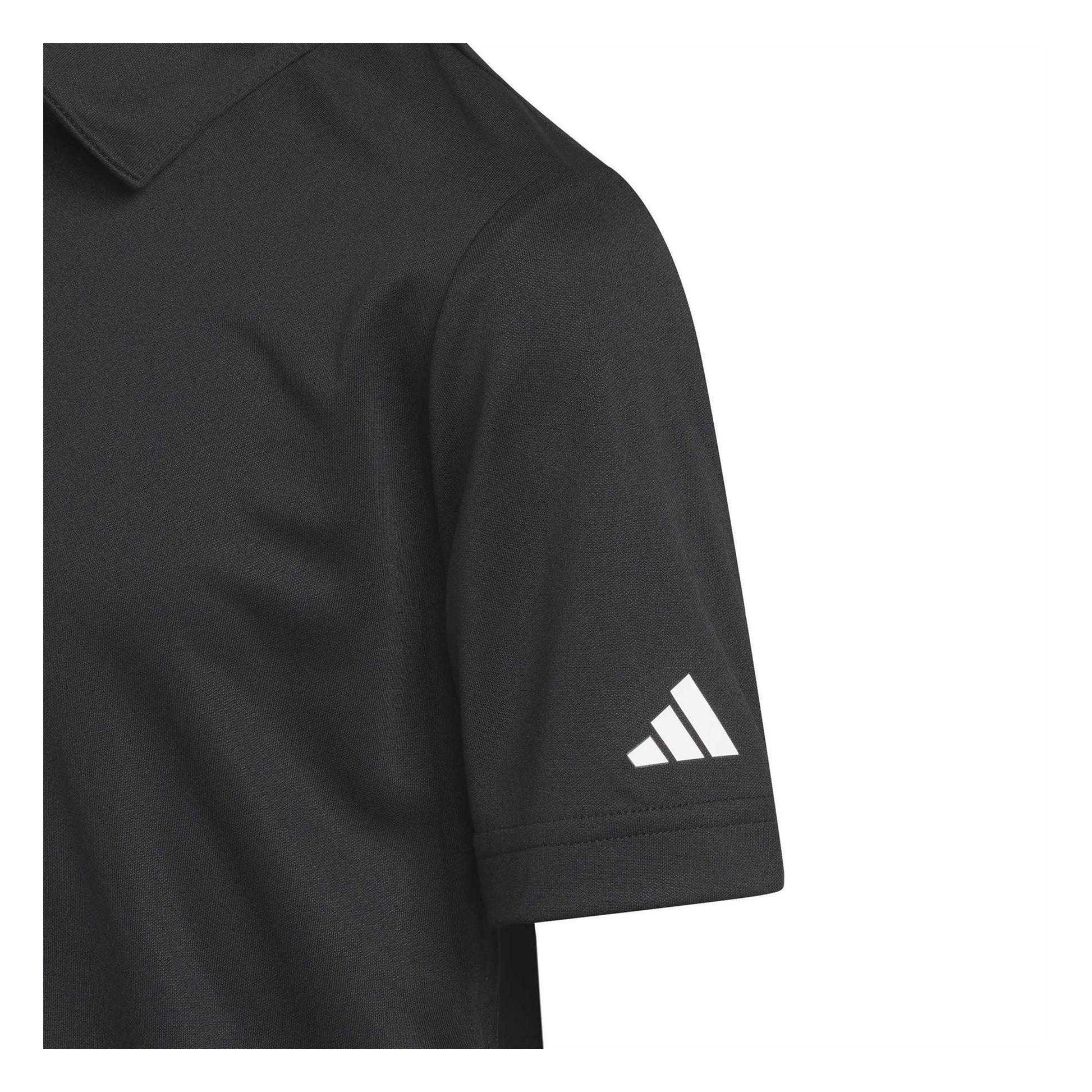 Black - Side - Adidas Boys 3 Stripes Polo Shirt