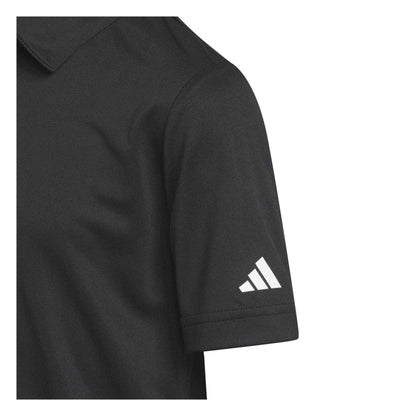 Black - Side - Adidas Boys 3 Stripes Polo Shirt