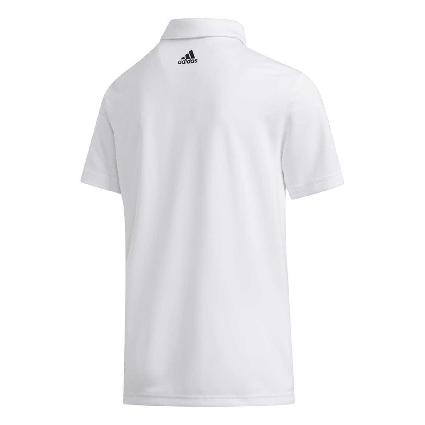 White - Back - Adidas Boys 3 Stripes Polo Shirt