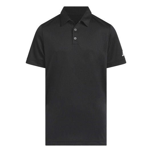 Black - Front - Adidas Boys 3 Stripes Polo Shirt