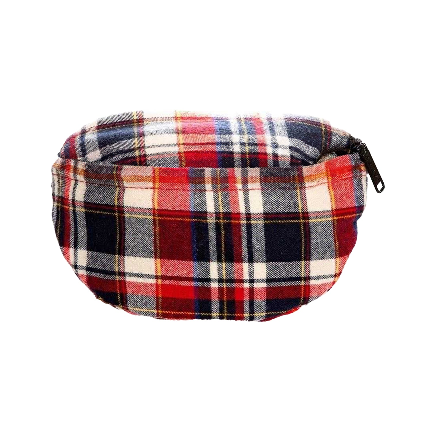 Burgundy-Navy - Back - Spiral Plaid Logo Waist Bag