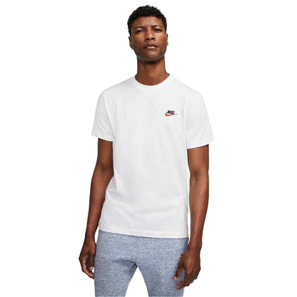 White-Black-Red - Side - Nike Mens Club T-Shirt