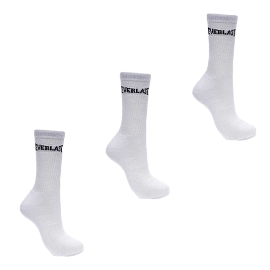 White - Front - Everlast Mens Logo Crew Socks (Pack of 3)