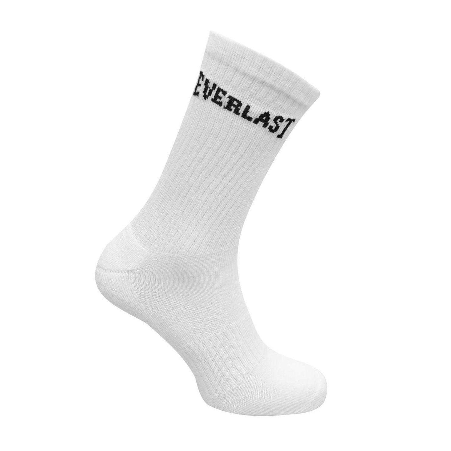 White - Back - Everlast Mens Logo Crew Socks (Pack of 3)