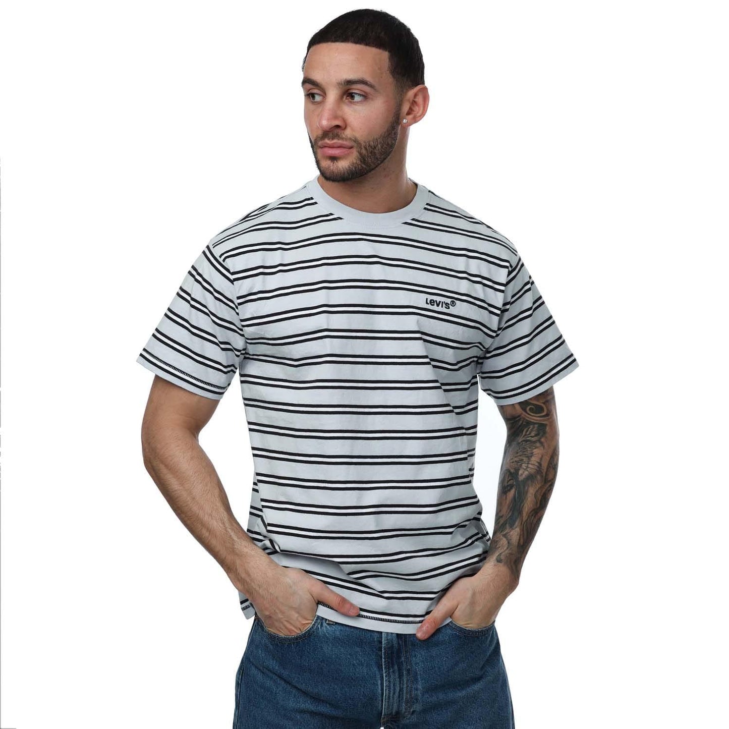 Black-White - Front - Levis Mens Vintage T-Shirt