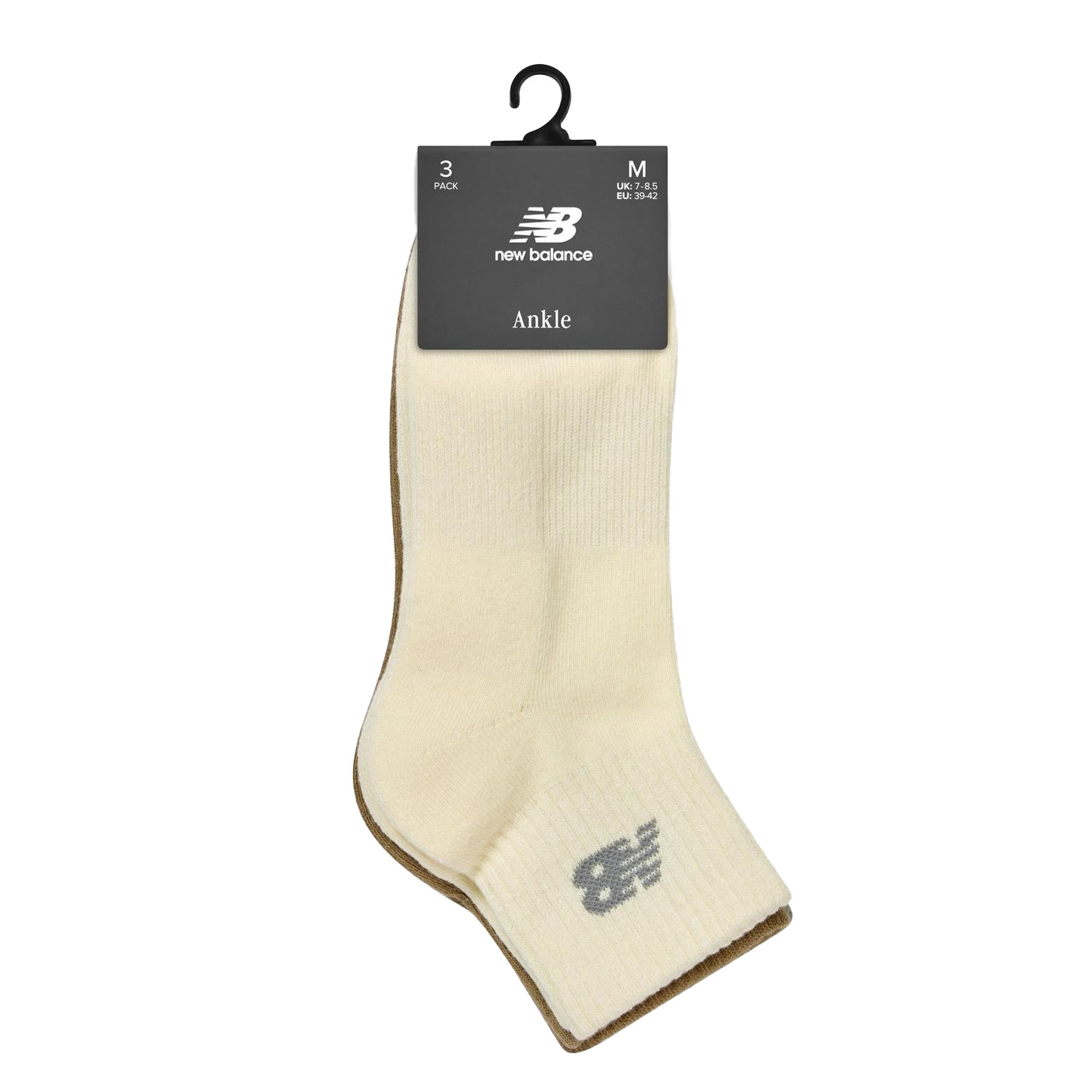 Neutral - Pack Shot - New Balance Unisex Adult Cotton Blend Ankle Socks (Pack of 3)