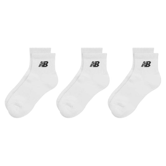 White - Front - New Balance Unisex Adult Cotton Blend Ankle Socks (Pack of 3)