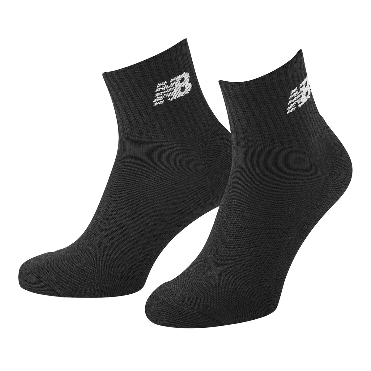 Black - Back - New Balance Unisex Adult Cotton Blend Ankle Socks (Pack of 3)