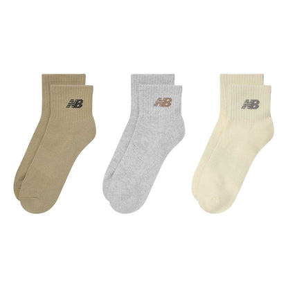 Neutral - Front - New Balance Unisex Adult Cotton Blend Ankle Socks (Pack of 3)