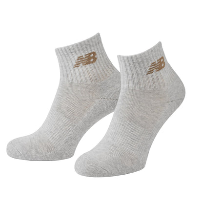 Neutral - Side - New Balance Unisex Adult Cotton Blend Ankle Socks (Pack of 3)