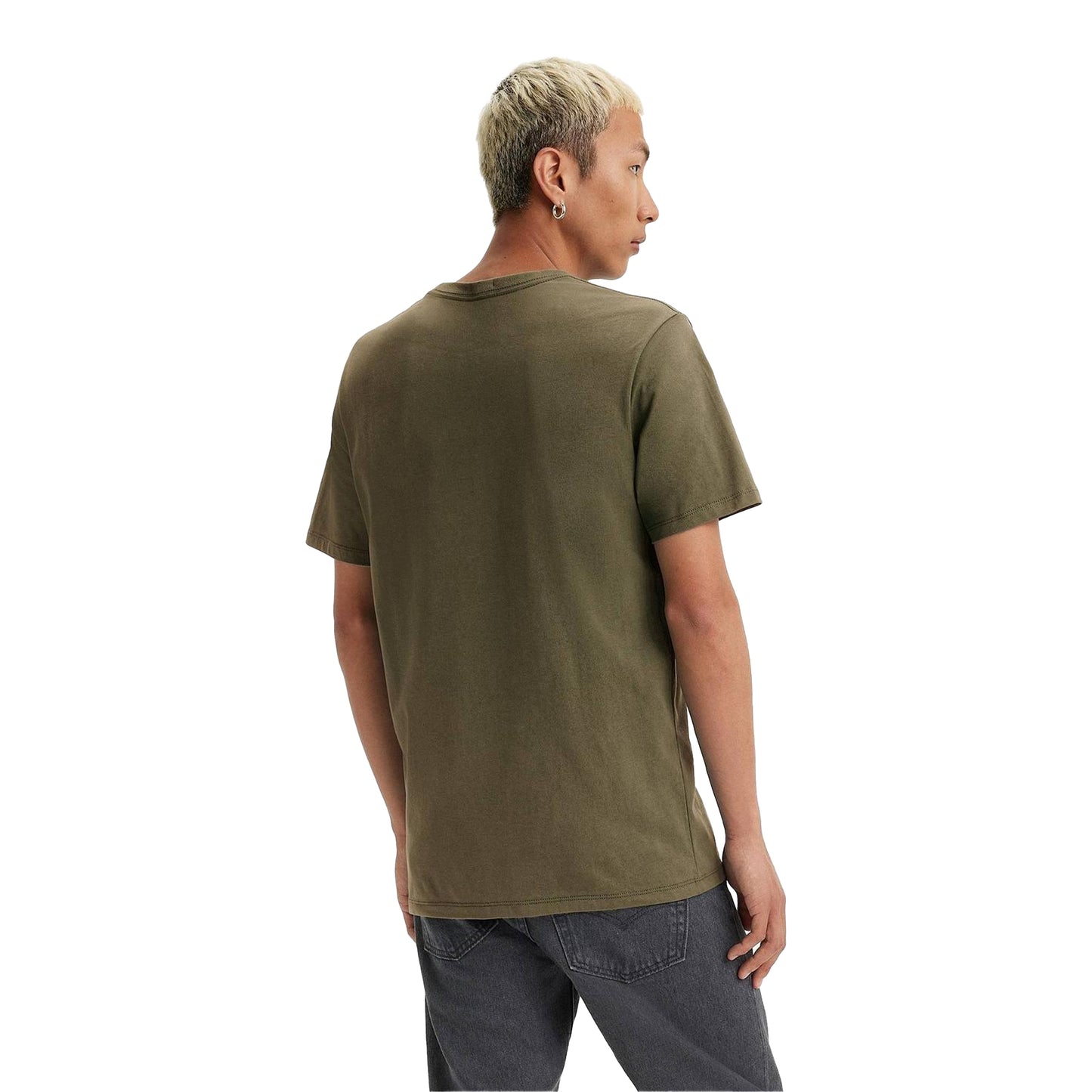 Olive Night - Back - Levis Mens Original Batwing Logo T-Shirt