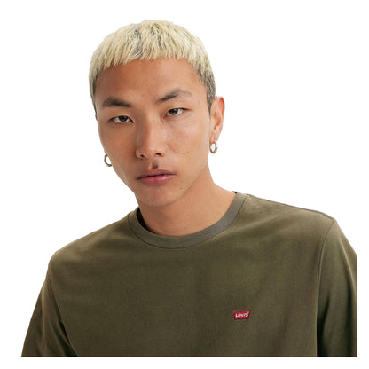 Olive Night - Side - Levis Mens Original Batwing Logo T-Shirt