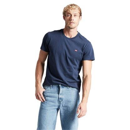 Dress Blue - Front - Levis Mens Original Batwing Logo T-Shirt