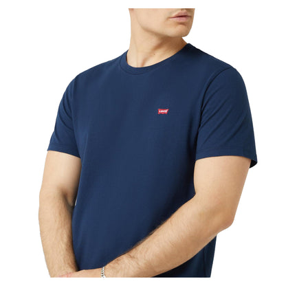 Dress Blue - Side - Levis Mens Original Batwing Logo T-Shirt