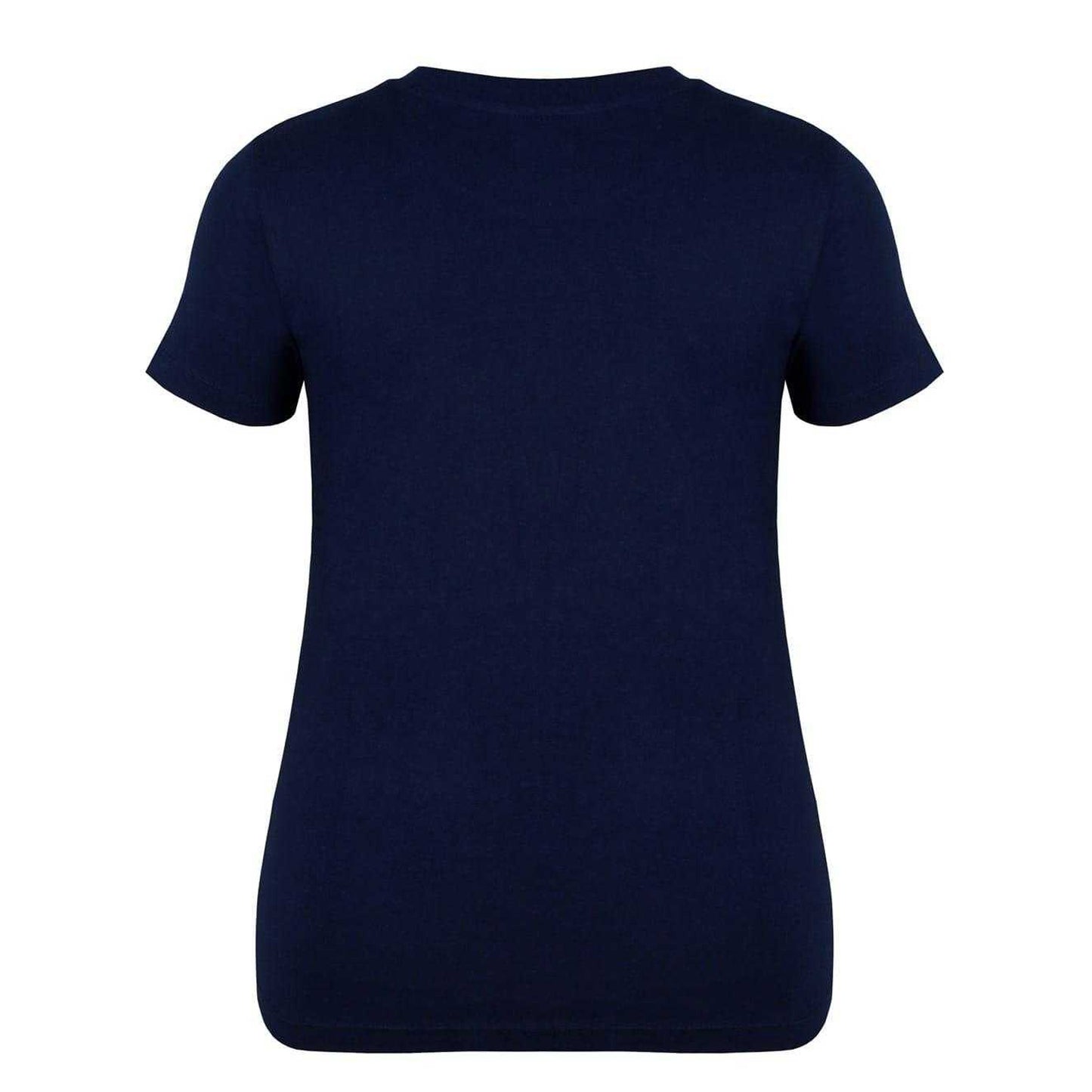 Navy Blue - Back - Lee Cooper Womens-Ladies Classic Floral Logo T-Shirt