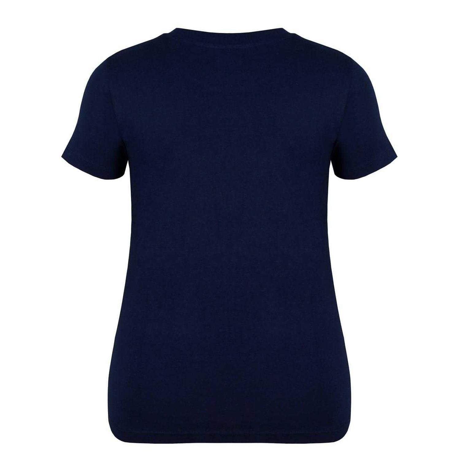 Navy Blue - Back - Lee Cooper Womens-Ladies Classic Floral Logo T-Shirt
