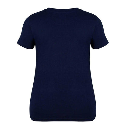 Navy Blue - Back - Lee Cooper Womens-Ladies Classic Floral Logo T-Shirt
