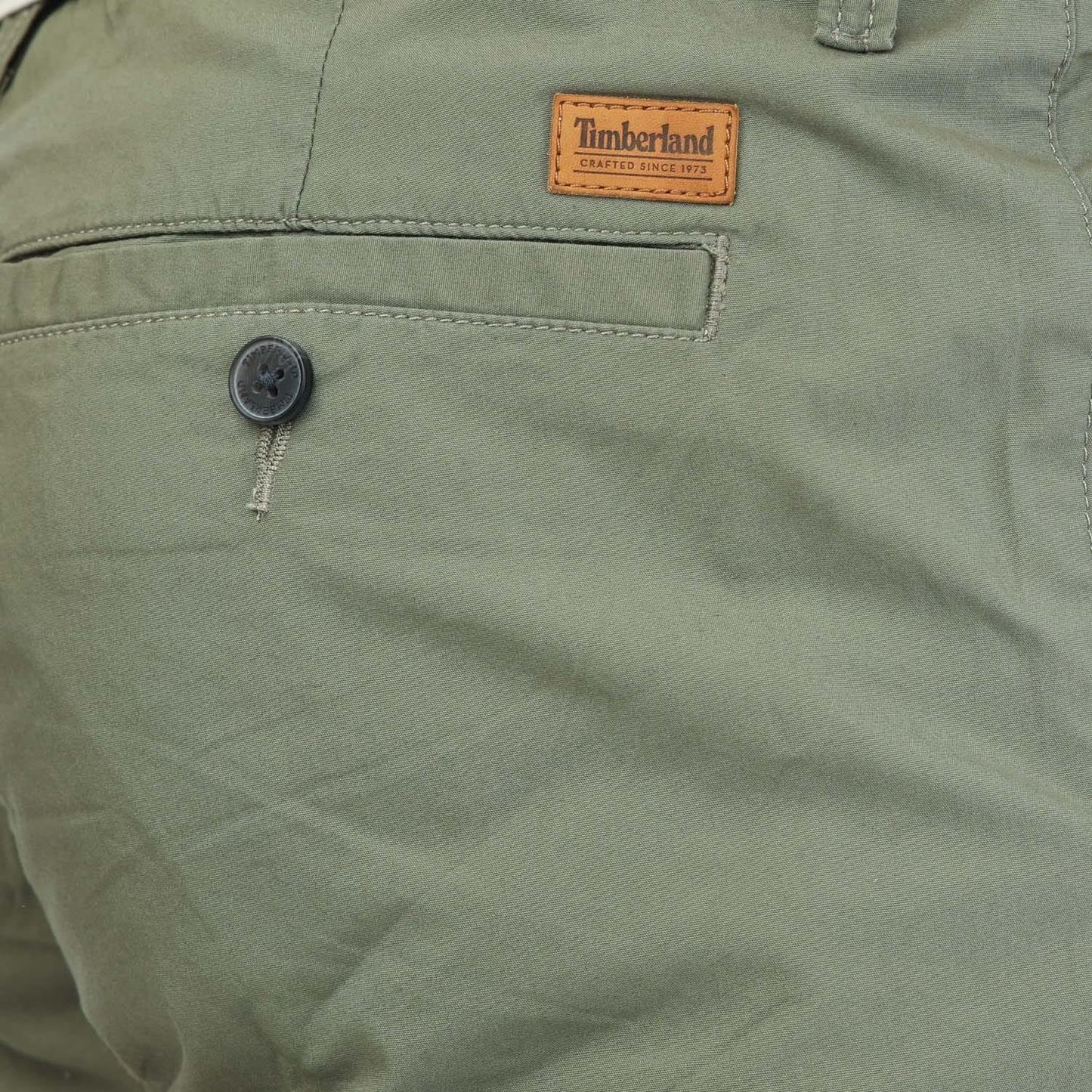 Green - Side - Timberland Mens Poplin Outdoor Cargo Shorts