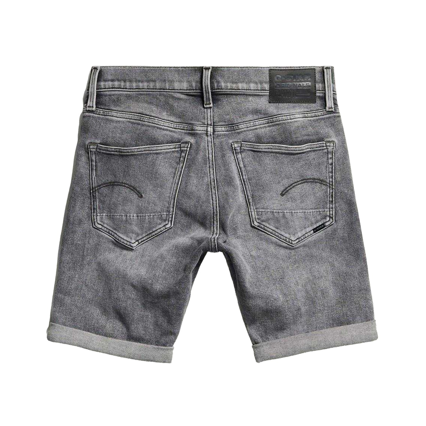 Faded Grey - Back - G-Star Mens 3301 Denim Slim Shorts