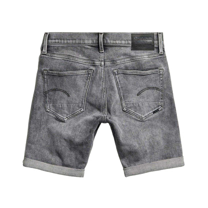 Faded Grey - Back - G-Star Mens 3301 Denim Slim Shorts