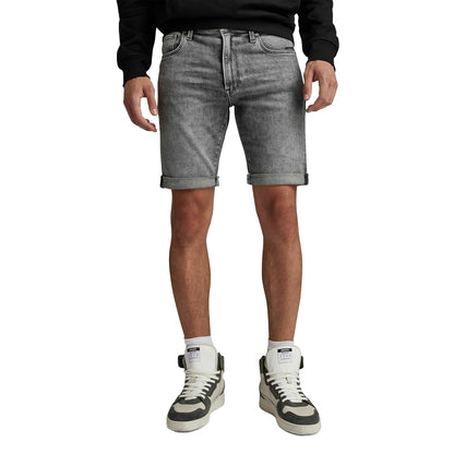 Faded Grey - Pack Shot - G-Star Mens 3301 Denim Slim Shorts