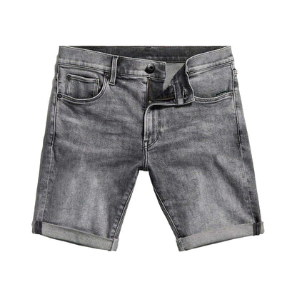 Faded Grey - Front - G-Star Mens 3301 Denim Slim Shorts